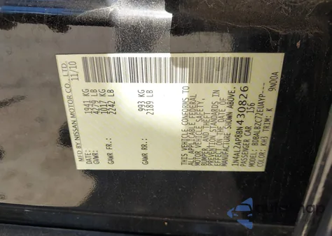 2011 Nissan Altima 2.5 S z USA, uszkodzony, nr VIN 1N4AL2AP8BN430826